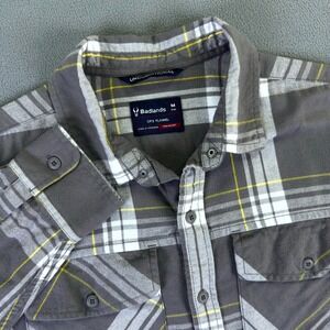 Badlands Ops Flannel Shirt Mens Medium Grey Yellow Plaid Outdoor Tactical
